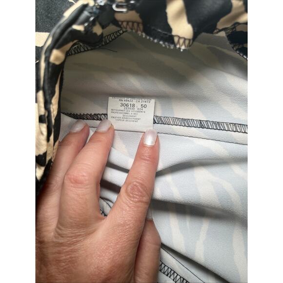 Jessica McClintock Gunne Sax PROM Party Dress Sz 7/8 Strapless Long Zebra Print - Picture 5 of 15